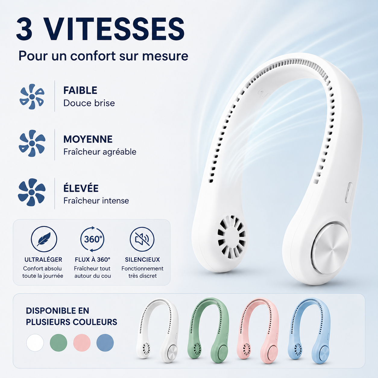 CoolAir™ Pro – Ventilateur de cou sans pales