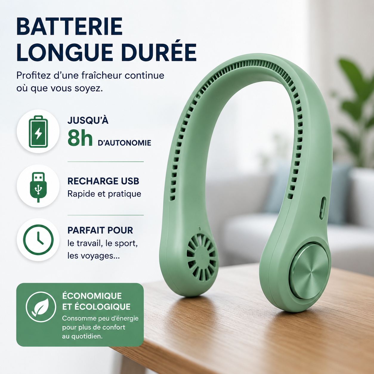 CoolAir™ Pro – Ventilateur de cou sans pales