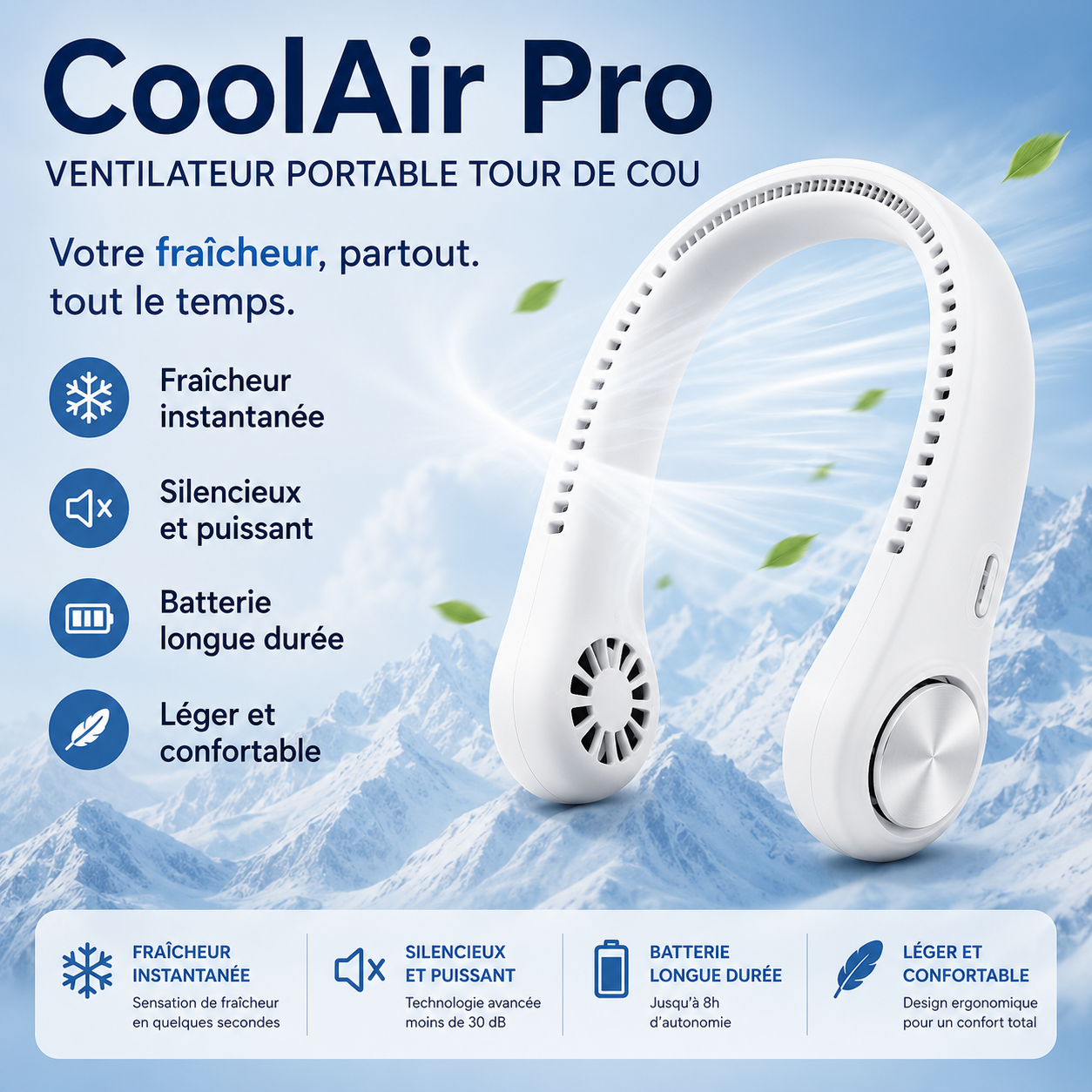 CoolAir™ Pro – Ventilateur de cou sans pales